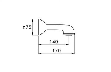 ITALICA 0/250 - Wall-mounted bathtub spout by RUBINETTERIE STELLA - view 3